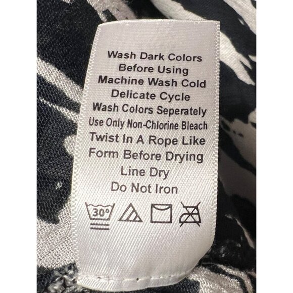 Denim 24/7 Black & White Abstract Print Dress 1X 22/24 Oversized Maxi - Picture 12 of 13